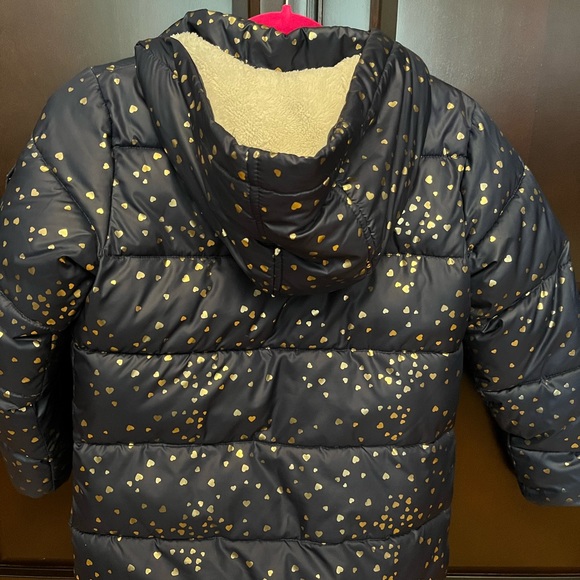 George Navy Blue and Gold Puffer Jacket for Girls - Size 7/8 - Picture 4 of 6